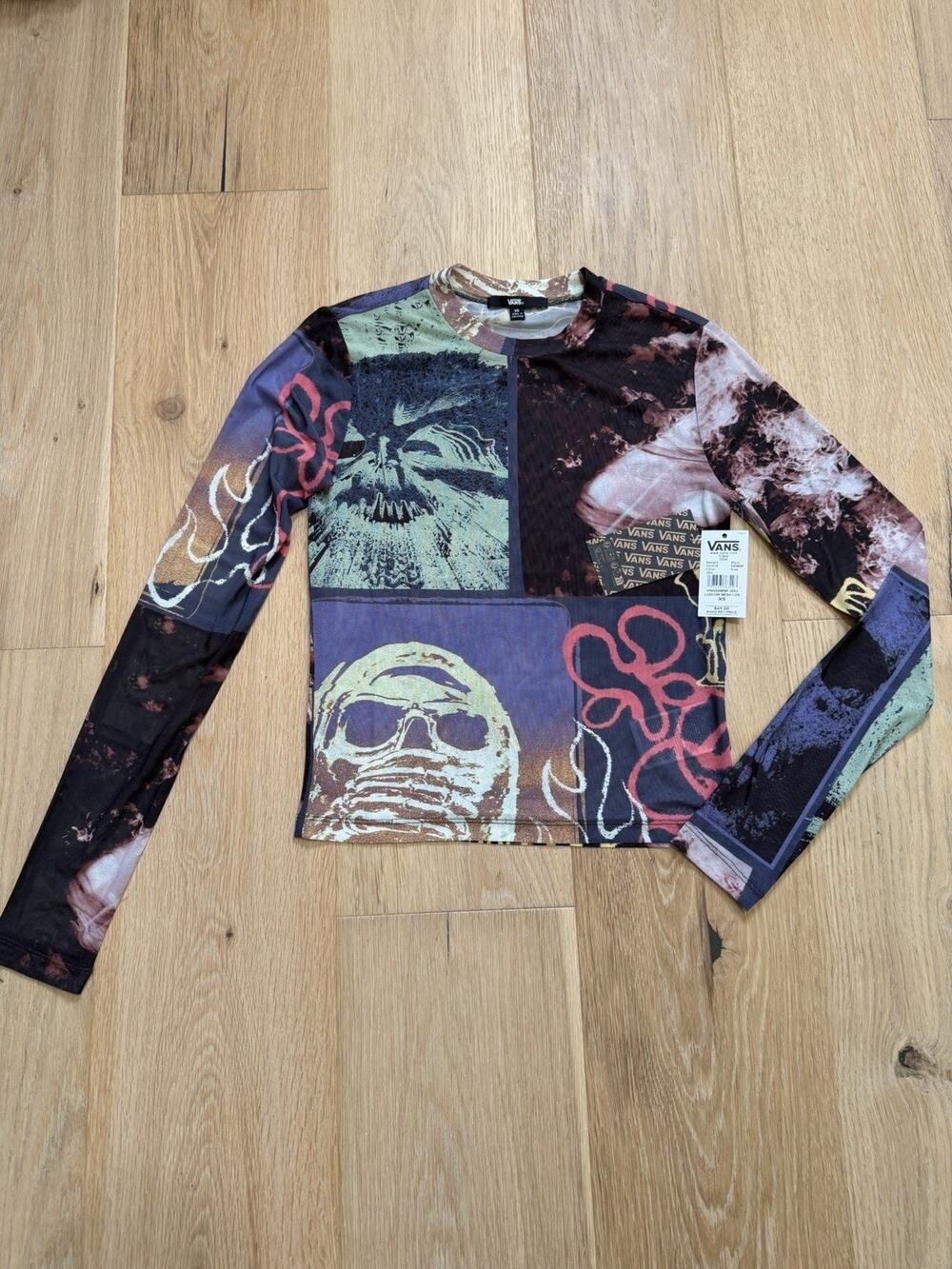 NWT Vans Ludlow Mesh Long Sleeve Y2K Style Whimsigoth Gilmore Girls Size XS 00s
